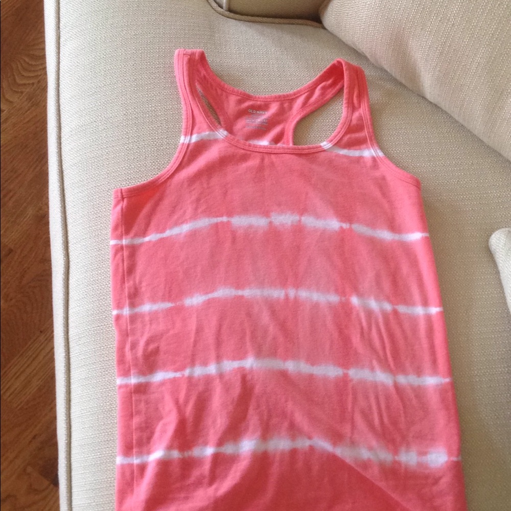 Pink and white tank top size 8 from Old Navy.